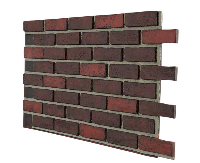 Tumbled Select Brick Interlock - Dark Red Gray Grout